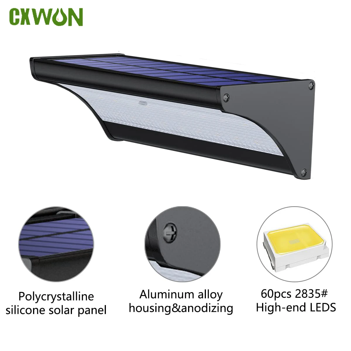 Outdoor Power Outlet Weatherproof - 60/48Led 야외 태양 벽 조명 태양