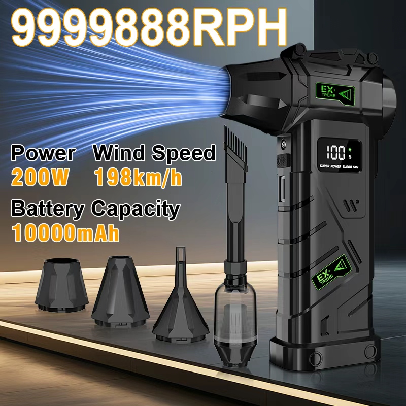 Leaf Blower Cordless - 9999888RPH 강력한 에어 블로워 무선 터보