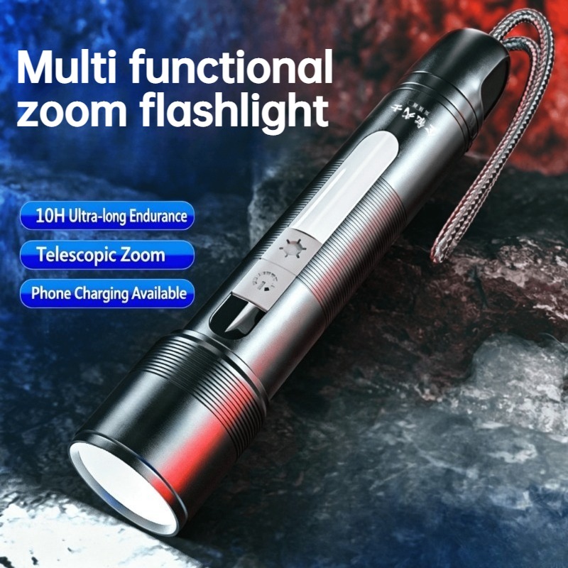 다기능 LED 손전등 줌 가능 COB 사이드 라이트 충 - Outdoor Power For Lights 리뷰 및 가격