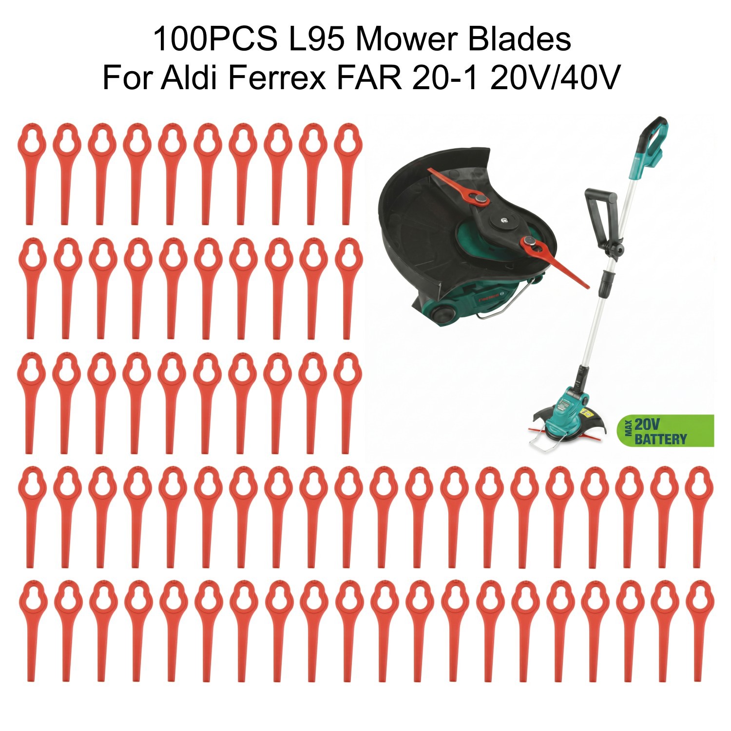 100Pcs 95mm 모어 블레이드 플라스틱 Aldi  - Leaf Blower Cordless 리뷰 및 가격