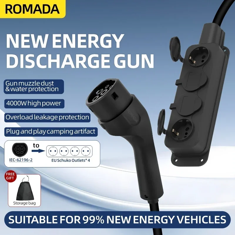휴대용 16A 4KW 전기차 EV 충전기 V2L 케이블 - Ac Outdoor Power 리뷰 및 가격