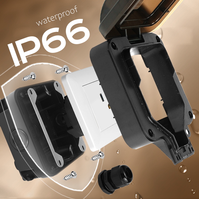 Avoir IP66 벽 방수 소켓 단일 상자 전기 콘센 - Outdoor Power Outlet Weatherproof 리뷰 및 가격