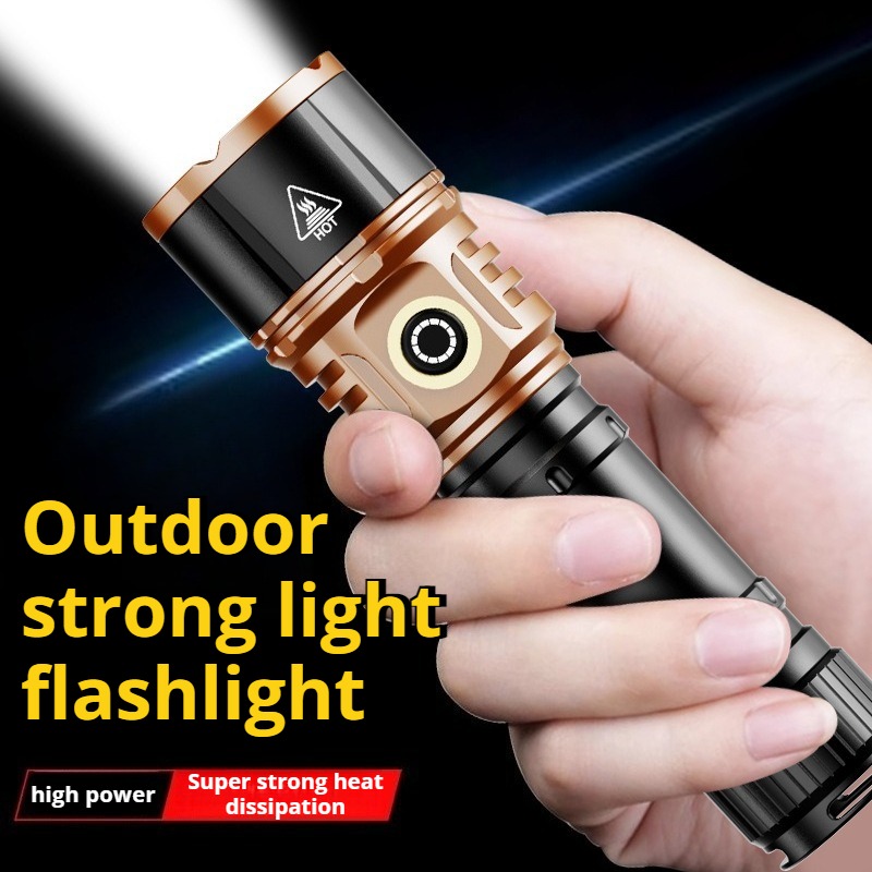 강력한 조명 고출력 LED 손전등 타입-C 충전 방수  - Outdoor Power For Lights 리뷰 및 가격