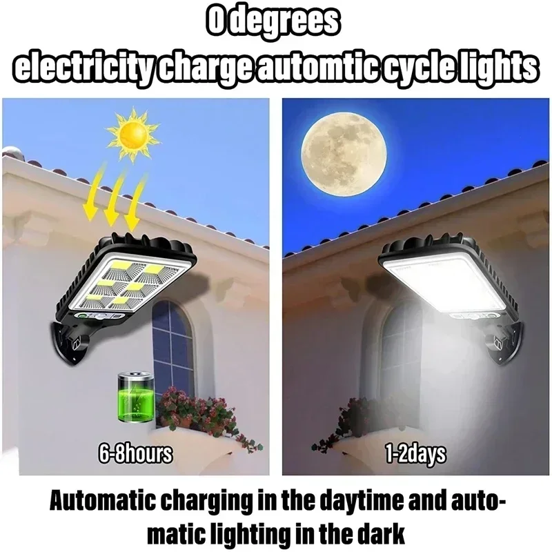 태양 가로등 야외 108COB LED 태양 벽 램프 3 - Outdoor Power Outlet Weatherproof 리뷰 및 가격