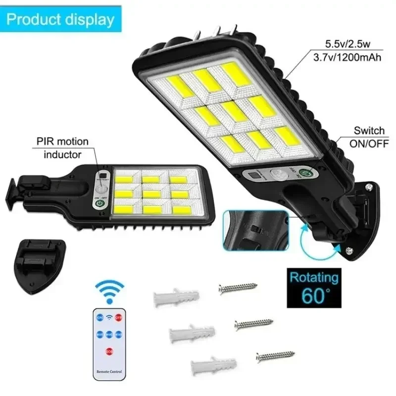 태양 가로등 야외 108COB LED 태양 벽 램프 3 - Outdoor Power Outlet Weatherproof 리뷰 및 가격